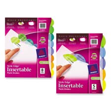 AVE 11201 Avery Style Edge Clear Plastic Insertable Dividers AVE11201