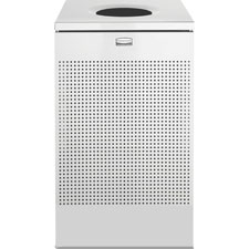 RCP SC14SSPL Rubbermaid Stainless Steel Hinged Top Receptacle RCPSC14SSPL