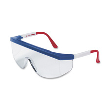 R3 Safety TK130 Protective Glasses, Adjustable, 5 Positions, Red/White/Blue