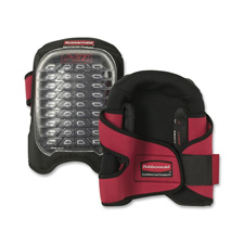 Rubbermaid Commercial Products 9H1000RD Gel Kneepads, Perforated Neoprene, Adjustable, Black/Red