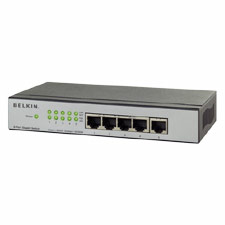 BLKF5D51415 Belkin Components 5-Port Gigabit Switch, Metal, Black/SilverSWITCH,GIGABIT,5-PORT