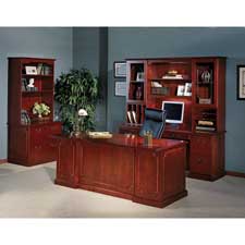 TIFTHG72CRY Tiffany Office Furniture Glass Door Hutch,72"x15"x48",Sierra CherryHUTCH W/DOOR,TOSCANA,CHRY
