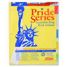 KLF 11905 Kleer-Fax Pride Series 5-Tab Insertable Indexes KLF11905