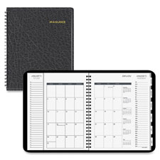 AAG70206V05 At-A-Glance Daily Calendar,1 PPW,Jan-Dec,6-7/8"x8-3/4",Lthr. Cvr.,BlackTRIPLE VIEW WKLY/MO BK