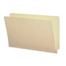 End Tab Folder, 2-Ply, Straight Tab, Letter, 100/BX, Manila