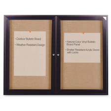 Outdoor Bulletin Corkboard,Locking Door,1-Door,2'x3',15/16