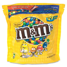 AVTSN22888 Advantus Corp. Peanut M&M, w/ Zipper on Bag, 45 ozCANDY,M&M,PEANUT,45OZ,ZIPPR