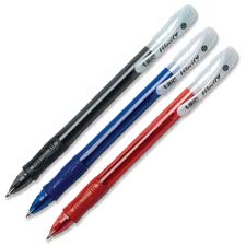 Stick Pen,Rubber Barrel,1.0 mm Point,Blue Barrel/Ink