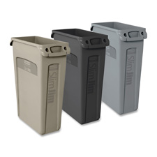 RCP 354060BK Rubbermaid Slim Jim Waste Containers w/Vents Chnls RCP354060BK