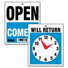 U.S. Stamp & Sign 9382 Will Return Sigh, w/ Hands On Clock Face, 9'' x 7-1/2''