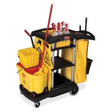 RCP 9T7200BK Rubbermaid High-Capacity Cleaning Cart RCP9T7200BK