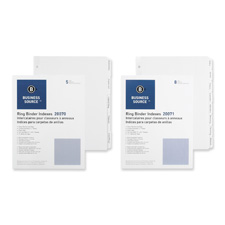 BSN 20071 Bus. Source 3-Ring Plain Tab Indexes BSN20071