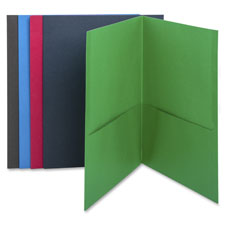 Business Source 78502 2-Pocket Folders, 125 Sh. Cap., 11'' x 8-1/2'', 25/BX, AST, BSN78502, BSN 78502
