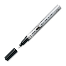 Outline Marker, Fiber Tip, Medium Point, Silver/Black