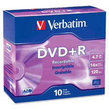 VER 95097 Verbatim Branded DVD+R VER95097
