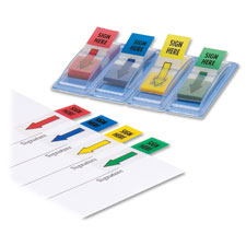 Sparco 38008 Flags in Dispenser, ''Sign Here'', 1/2'' x 1-3/4'', 140/PK, Assorted
