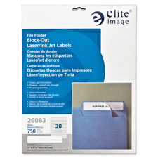 ELI26083 Elite Image Block-out Folder Label,Permanent Adhesive,1/3 Cut,750/PK,WEBLOCK-OUT FILE FOLDER LABEL