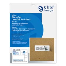 ELI26080 Elite Image Block-out Label,Permanent Adhesive,1"x2-3/5",750/PK,WhiteBLOCK-OUT LABEL 25 SHT 30UP