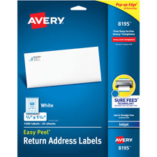 Return Address Label, Inkjet, 2/3