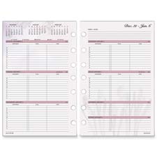 Weekly Planner Refill,Jan-Dec,2PPW,7HP,8-1/2