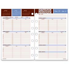 Weekly Planner Refill,Jan-Dec,2PPW,7HP,8-1/2