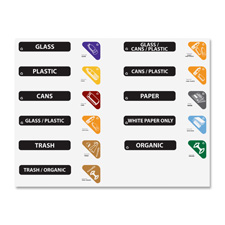 Rubbermaid Commercial Products 1792975 Recycling Refill Labels, Words in English/French/Spanish, RCP1792975, RCP 1792975