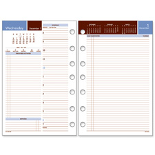 Daily Planner Refill,Jan-Dec,2PPD,7HP,8-1/2