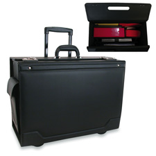 STB 341626BLK Stebco Elite Leather Trim Rolling Catalogue Case STB341626BLK