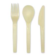 BAU10231 Baumgarten�s Corn Starch Forks, Biodegradable, 100/BX, WhiteFORK,CONSERVE