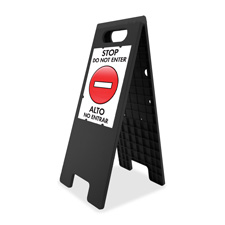 U.S. Stamp & Sign 5694 Tent Sign, w/ 2-8'' x 11'' Bilingual Inserts, 10-1/2'' x 25-1/2'', BK
