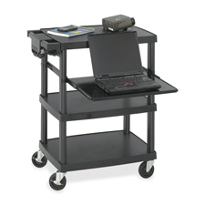 Safco 8929BL Multimedia Cart, 27-3/4'' x 18-3/4'' x 34-3/4'', Black, SAF8929BL, SAF 8929BL