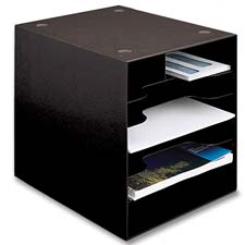 BDY11084 Buddy Products Stationery Organizer,1-3/8" Between Shelves,9"x11"x9-5/8",BKHOLDER,STATIONERY,BK