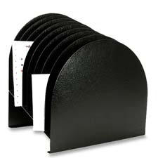 BDY25784 Buddy Products Slant File Organizer, 9-7/8"x7-7/8"x11", BlackFILE,SLANT,8PKT,SUNSET
