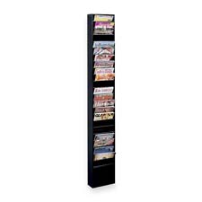 BDY08134 Buddy Products Literature Display Rack,Wall Mount,9-3/4"x4"x65-1/2",BlackSTEEL LIT DISPLAY RK 23 PKT