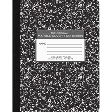 Roaring Spring Paper 77264 Composition Book, College Ruled, 100 Sh, 9-3/4'' x 7-1/2'', BK Cvr
