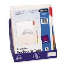 AVE 81028 Avery 5-Tab Punched Pocket Dividers AVE81028