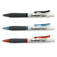 Mechanical Pencil,w/Pocket Clip,.5mm,Orange Clip/Black Ink