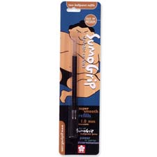 Ballpoint Pen Refill, Medium Point, 2/PK, Black