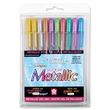 Sakura 38918 Gel Pen, Water/Fade Proof, 1.0mm, Med. Line, Metallic Pink