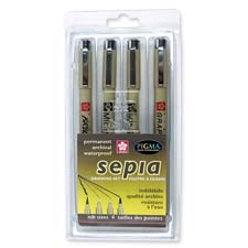 Drawing Pen Set,Permanent,Waterproof,4 Point Sizes,4/PK