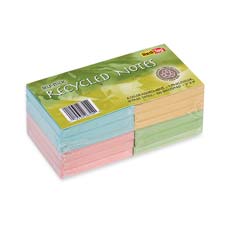 Redi Tag 26704 Recycled Notes, Self-stick, 100 SH/PD, 3'' x 3, 12/PK, Assorted, RTG26704, RTG 26704