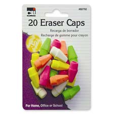 LEO 80792 Charles Leonard Neon Colored Eraser Pencil Caps LEO80792