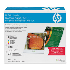 Brochure Value Pack,w/ MA/CY/YW Toners,150 Sheets,44lb.