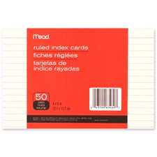 Index Card, Ruled, 50 Sheets, 4