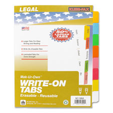 KLF 23008 Kleer-Fax Laminated Tab Write-on Index Dividers KLF23008