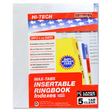 KLF 33908 Kleer-Fax 3-HP Insertable Index Dividers KLF33908