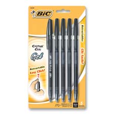 BICCGRP51BE Bic Corporation Gel Pen, Retractable, Medium Point, .8mm, 5/PK, Blue InkPEN GELCRSTL,RT,BE5PK