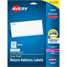Return Address Label,Laser/Inkjet,1/2