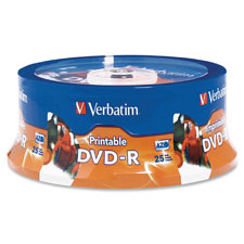 VER 96191 Verbatim 16X Inkjet & Hub Printable DVD-R VER96191