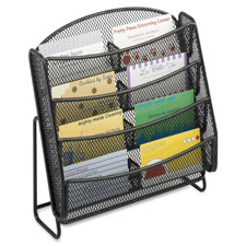 SAF5642BL Safco Products Company Business Card Holder,Mesh,8-Pockets,8-3/4"x3"x8-3/4",BlackHOLDER,BUS CARD,MESH,8-PKT